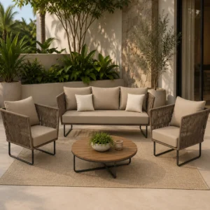 PROD TESTE - Conjunto de Sofá Floripa para Área Externa – 3 Lugares + 2 Poltronas